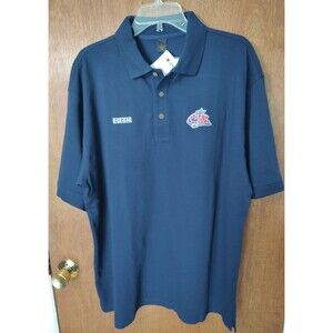 NWT NHL Columbus Blue Jackets sz L navy blue short sleeve polo shirt CCM